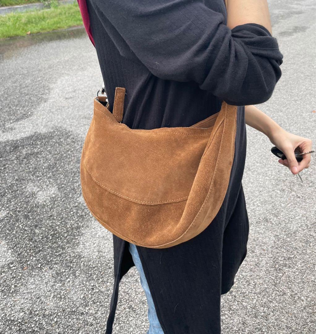 Mango Leather half moon bag