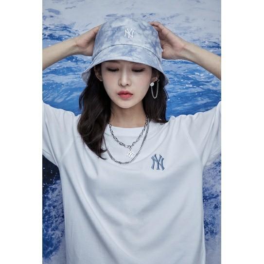 pakaian atasan kaos MLB-Korean Tshirt NY Big Logo In White sz XS