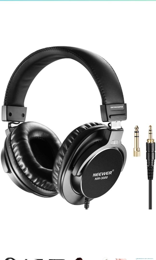 Neewer NW 3000 Closed Studio Headphones 10Hz 26kHz Lightweight Dynamic Headsets with 3 meters Cable 3.5mm and 6.5mm Plugs Low Noise for Appreciating Music Watching Movies Playing Games Recording Audio...