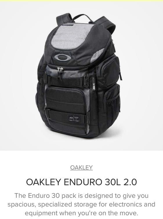 Oakley 30L Enduro 2.0 Backpack, Men's Fashion, Bags, Backpacks on Carousell