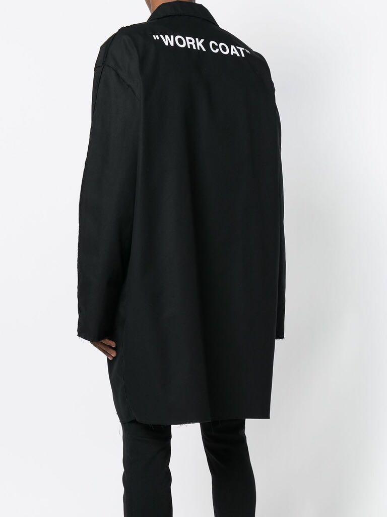 Off white work coat on sale