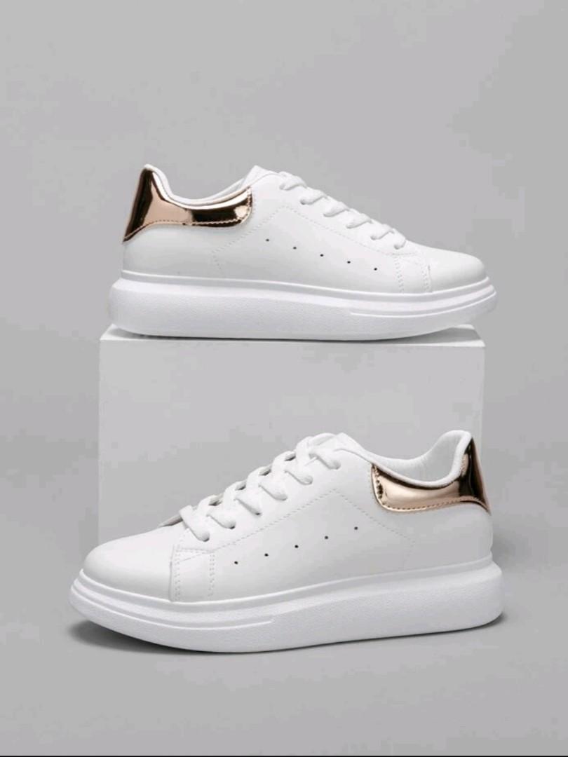 White rose new arrivals gold sneakers