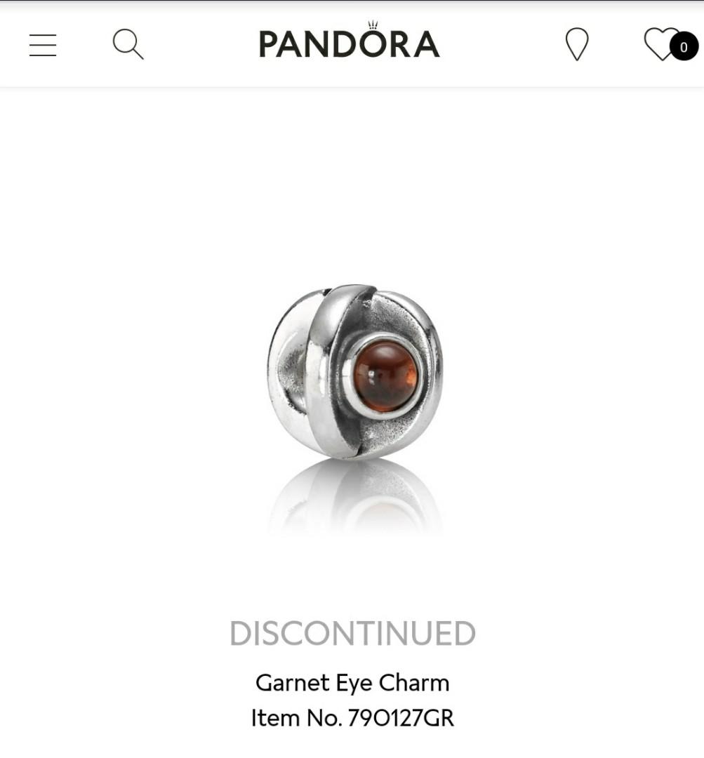 Pandora Retired Garnet Evil Eye Charm 