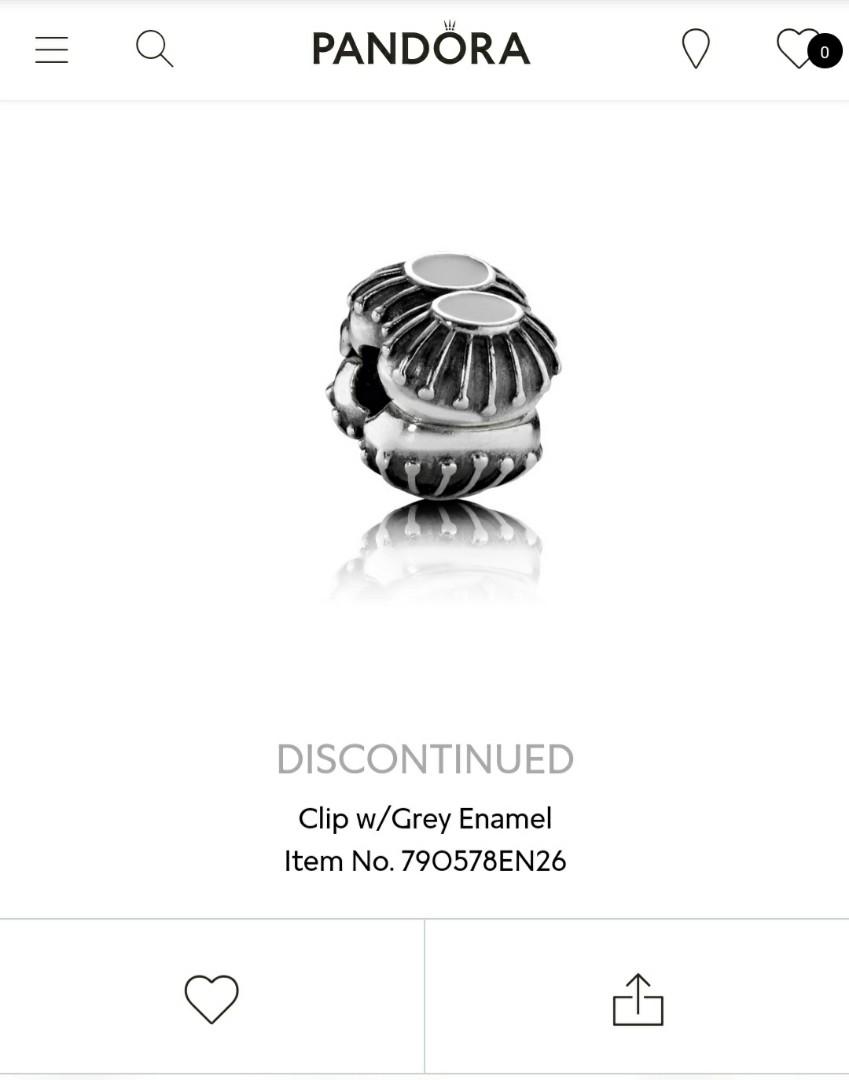Pandora Retired Oyster Clip Charm Women s Fashion Jewelry