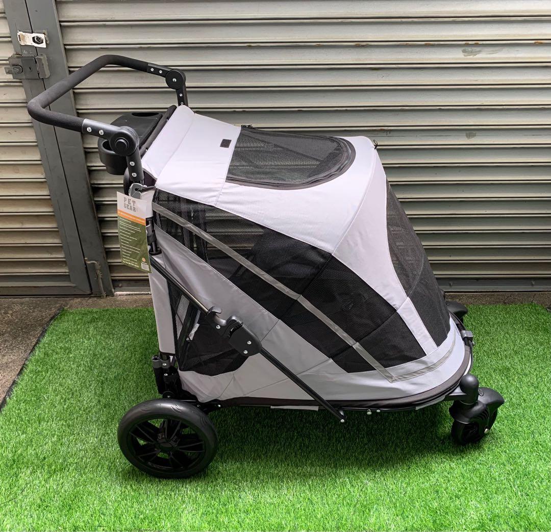 Pet Gear NOZip Pet Stroller with Dual Entry, Push Button Zipperless