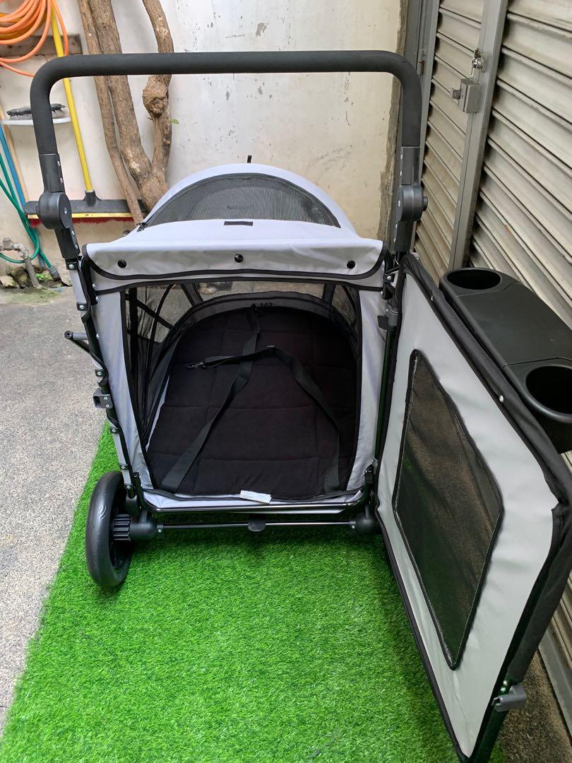 Pet Gear NOZip Pet Stroller with Dual Entry, Push Button Zipperless