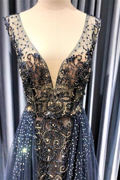 beaded evening gown