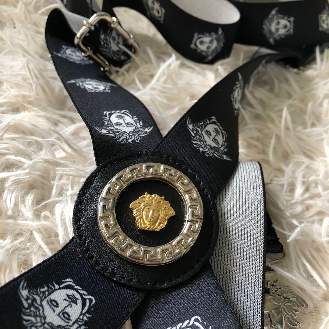 Gianni Versace Medusa Embellished Logo Suspenders