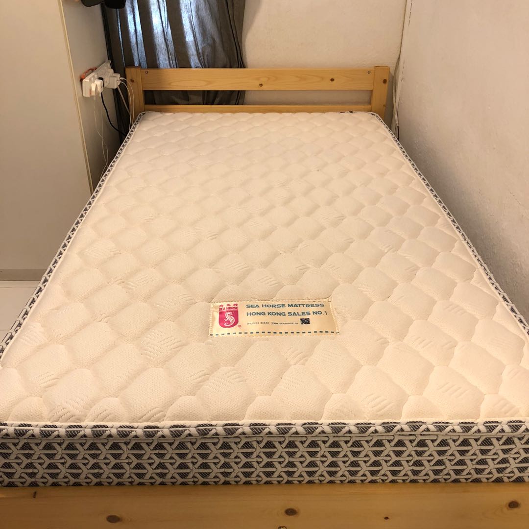 Seahorse Super Single Bed Frame and Mattress, Furniture & Home Living