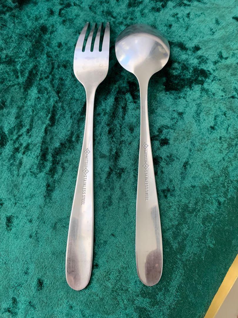 Stainless Steel Spoon and Fork Set, Furniture & Home Living