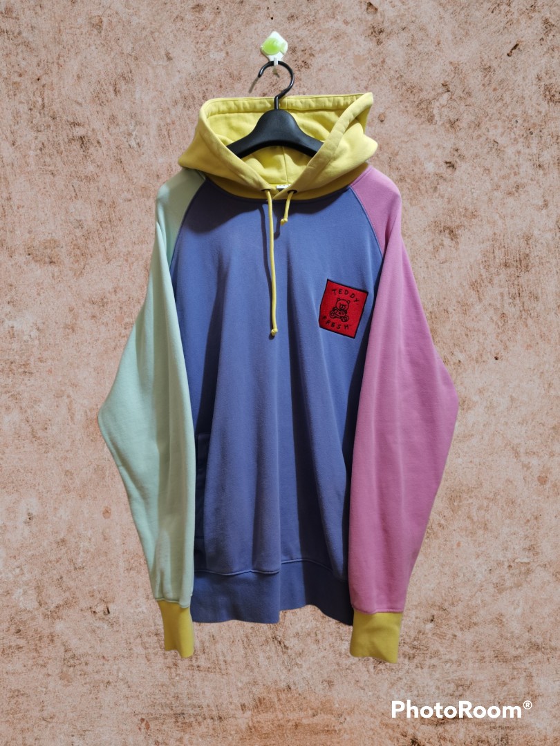 Teddy fresh color block hoodie cheap clearance