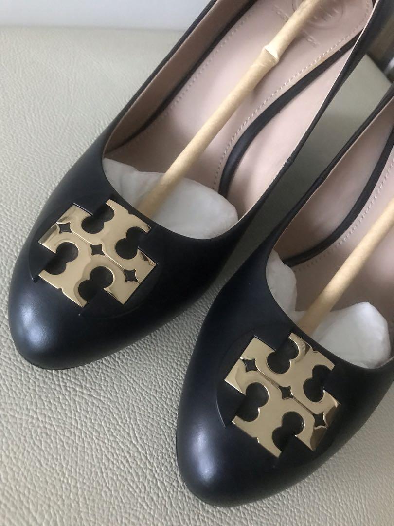 Tory Burch Women s Luna 85mm Wedge Calf Leather Shoes Women s