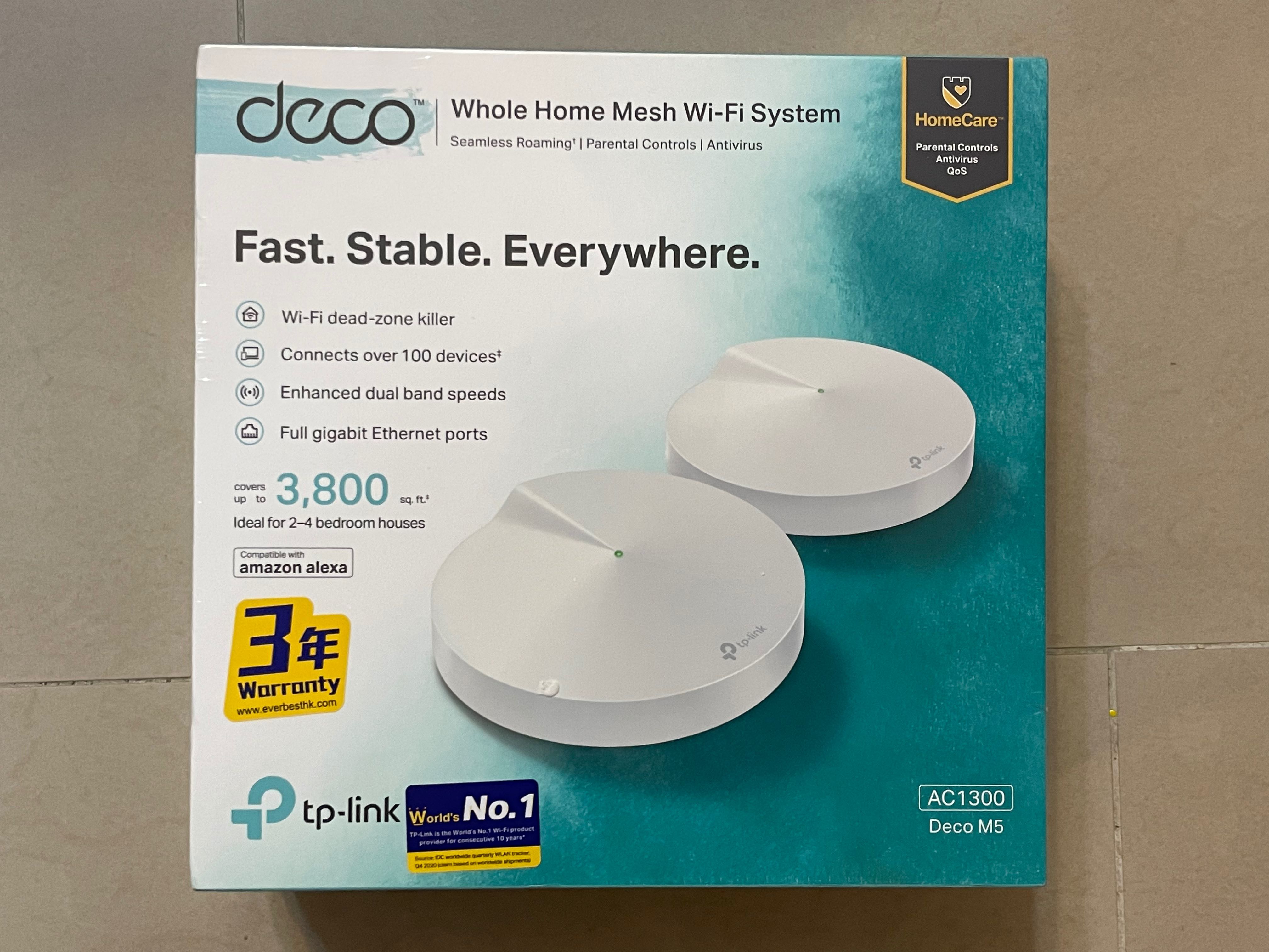 Prime Beangstigend Met andere bands TP-Link AC1300 Whole-Home Wi-Fi Mesh Router Deco M5 (2件裝), 電腦＆ 平板電腦,  電腦周邊產品, Wifi及上網相關產品- Carousell