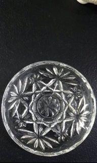 Vintage clear glass Star of David dish, glass jewelry dish