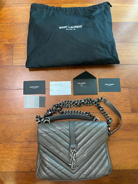 Ysl gray hotsell college bag