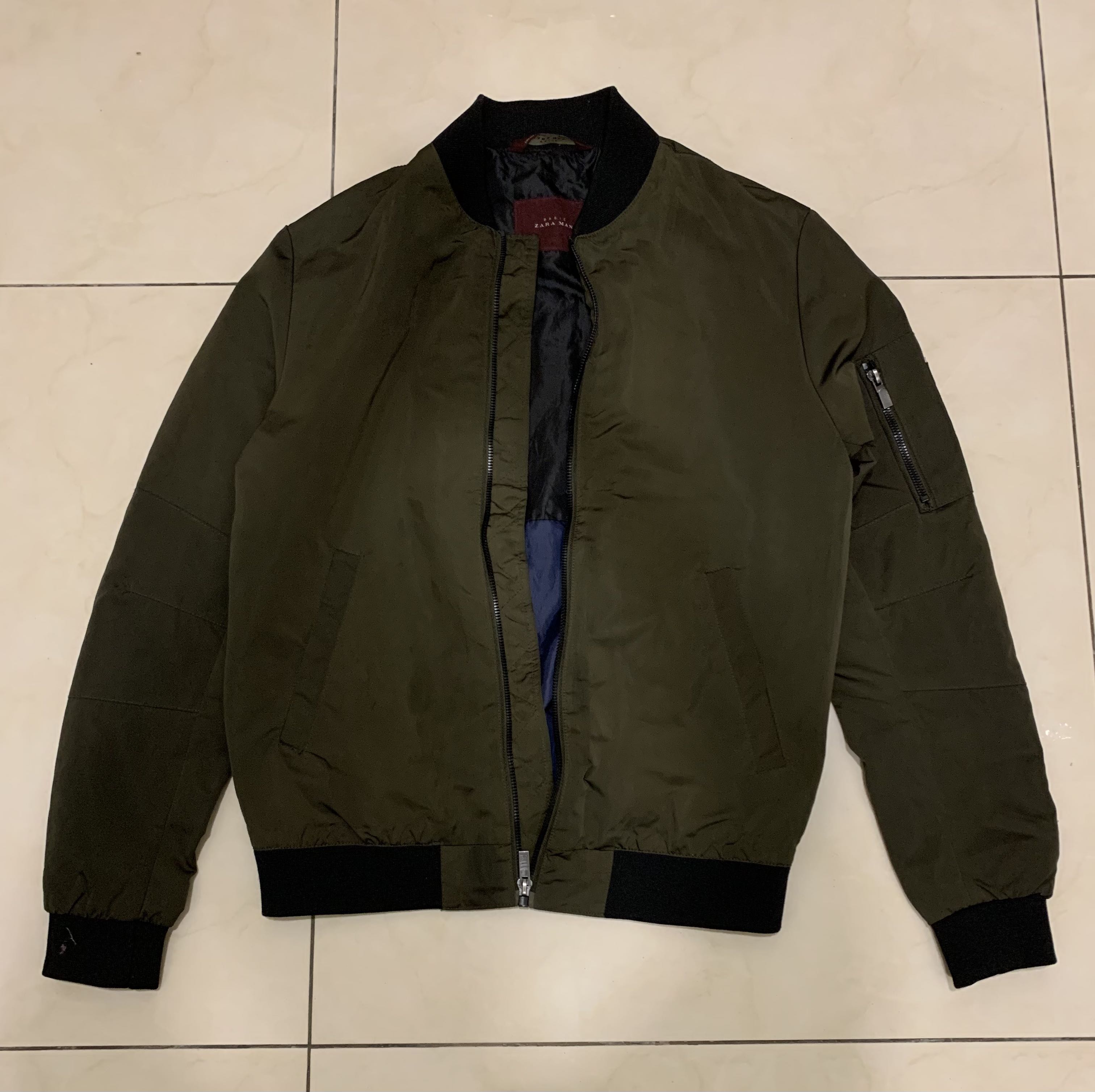 Zara green military jacket sales
