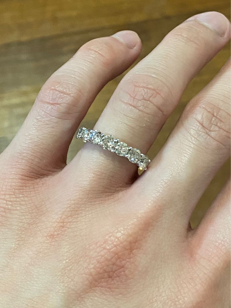 2 Carats 7 Stones Half Eternity Diamond Ring Women s Fashion