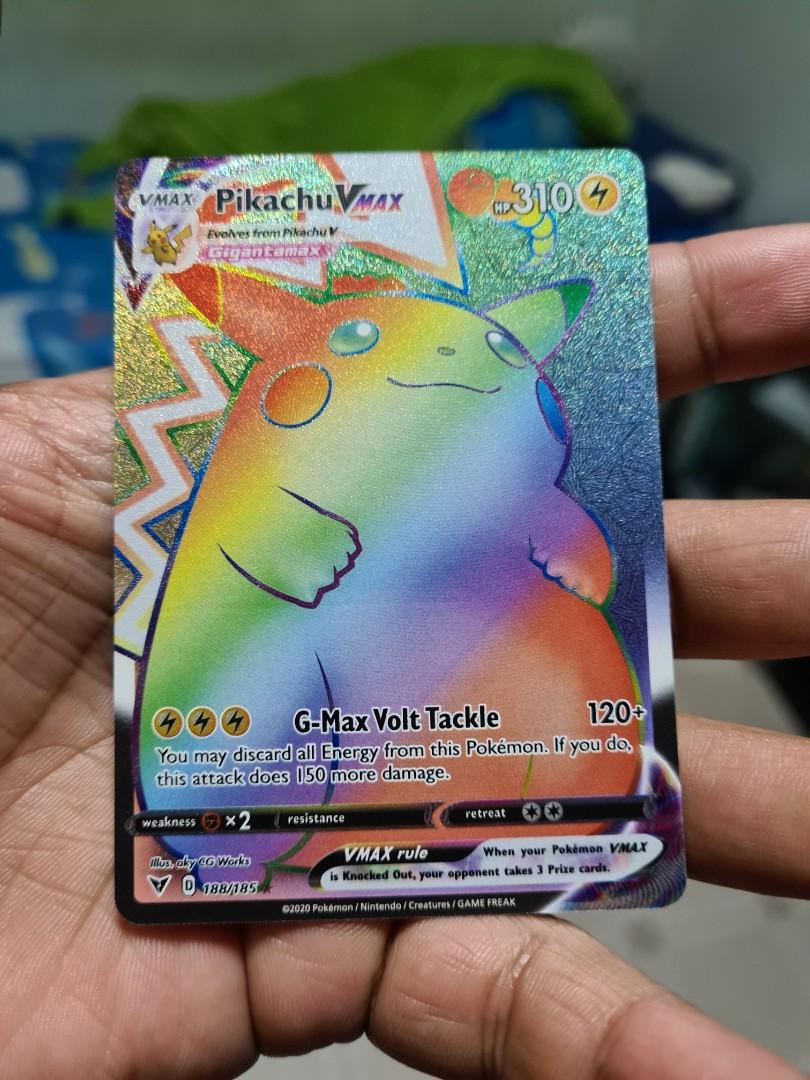 Pikachu Vmax Rainbow ( SEPTEMBER OFF) POKEMON CARDS secret rare tcg,  Hobbies & Toys, Toys & Games on Carousell