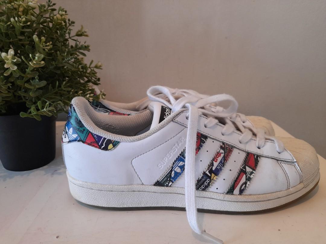 Adidas Superstar Banner flag Men s Fashion Footwear Sneakers on