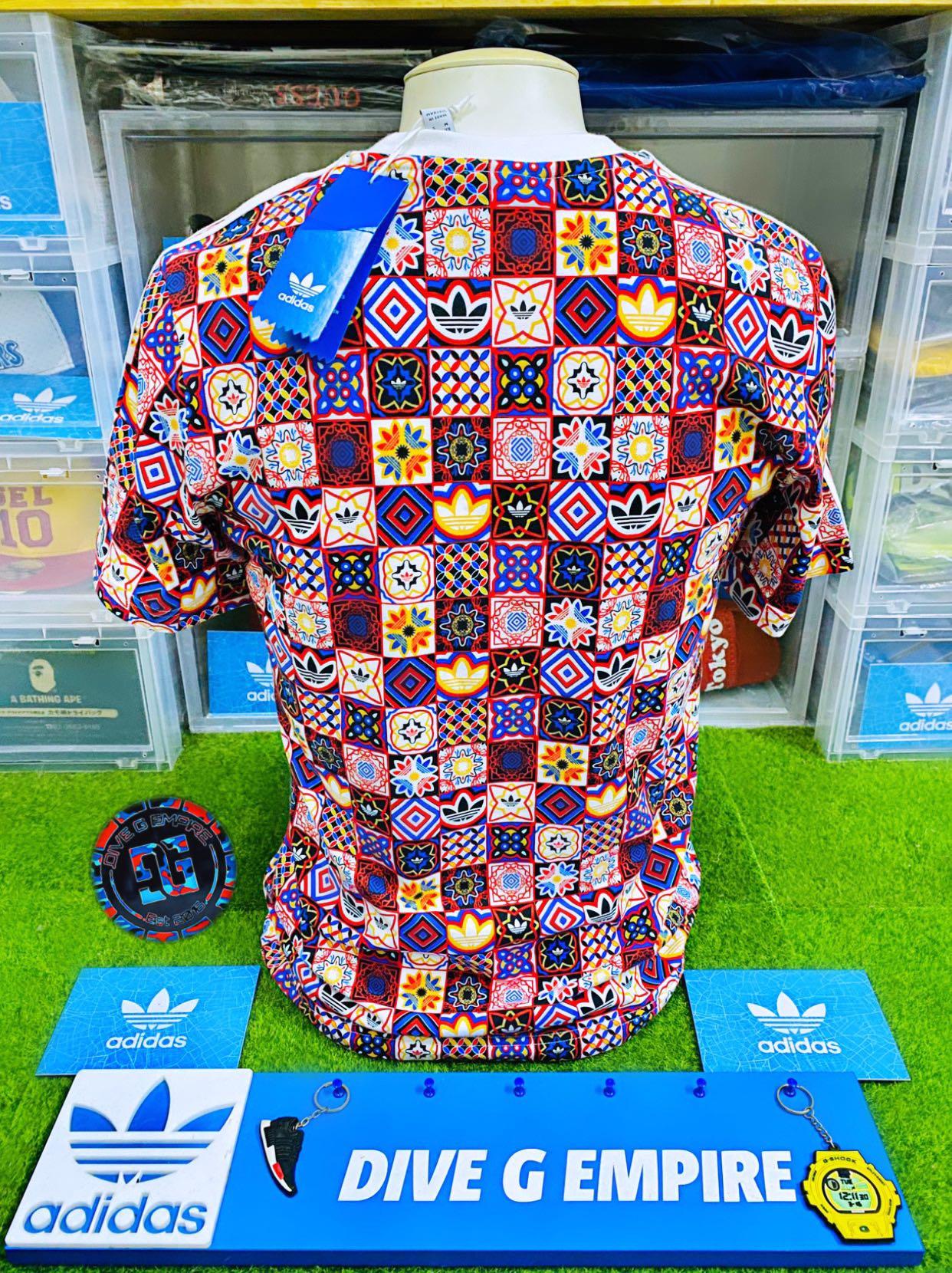 ADIDAS TILES ALLOVER MULTICOLOR TEE, Men's Fashion, Tops u0026 Sets, Tshirts u0026  Polo Shirts on Carousell