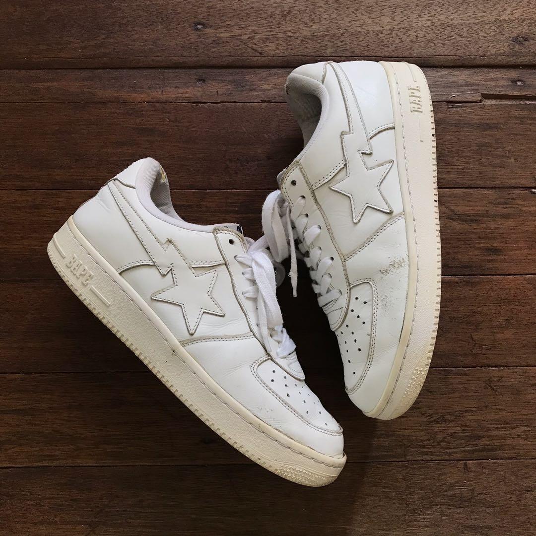 Authentic Bape Triple White Bapesta Men s Fashion Footwear