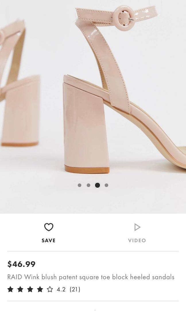 beige nude pink blush square toe heels Women s Fashion Footwear