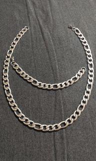Big Figaro stainless necklace and bracelet