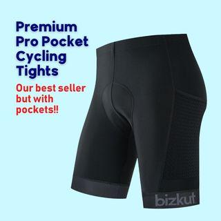bizkut Premium PRO Pockets Cargo Cycling Shorts Tights Bike Pants 3D Gel Padded Riding Bicycle Singapura for Men Women