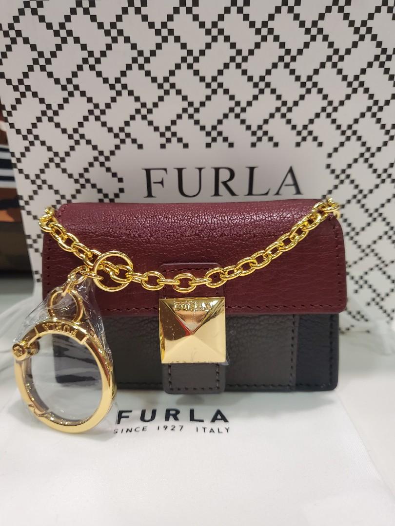 BN Authentic Furla mini wallet cardholder key ring Women s