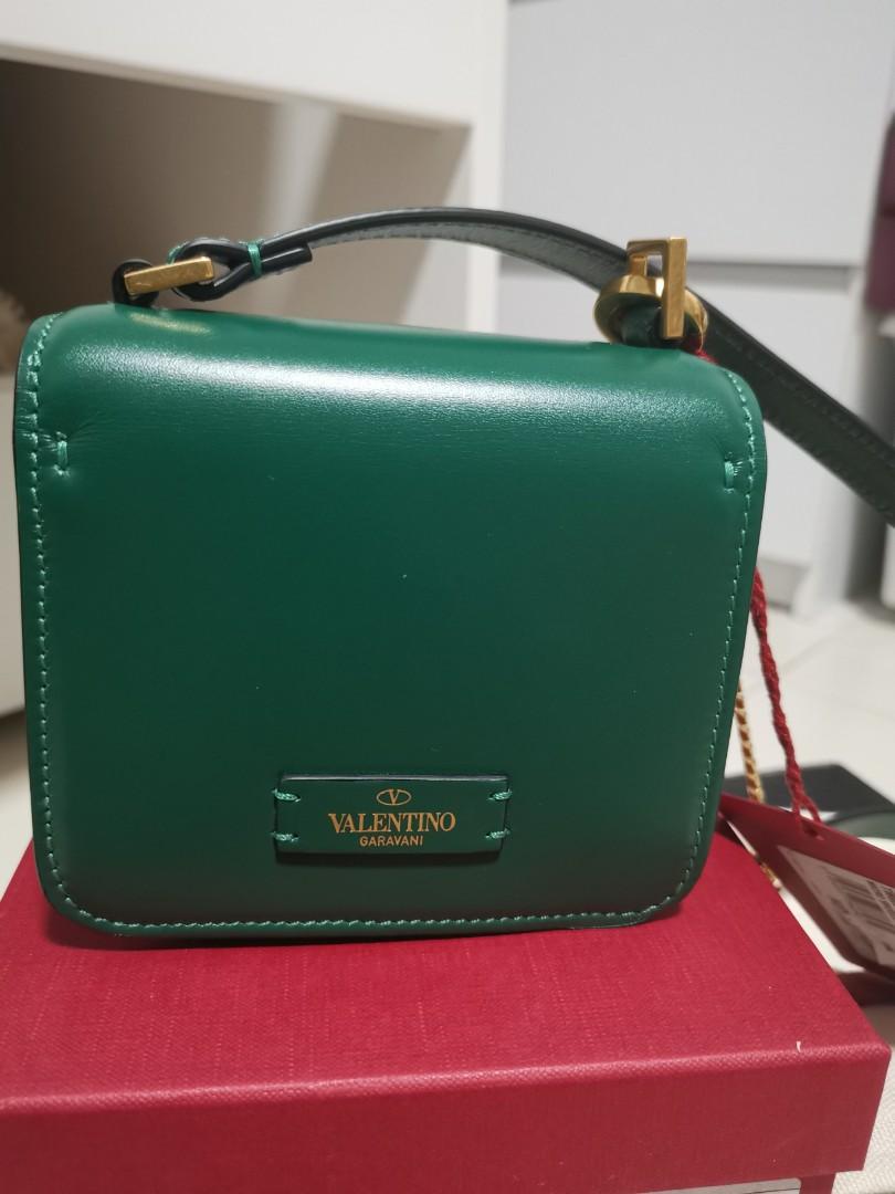 Valentino Jungle Green Leather Micro VSLING Shoulder Bag Valentino