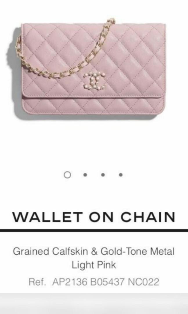Chanel Crystal CC Logo Wallet on Chain WOC Bag in Grained Calfskin