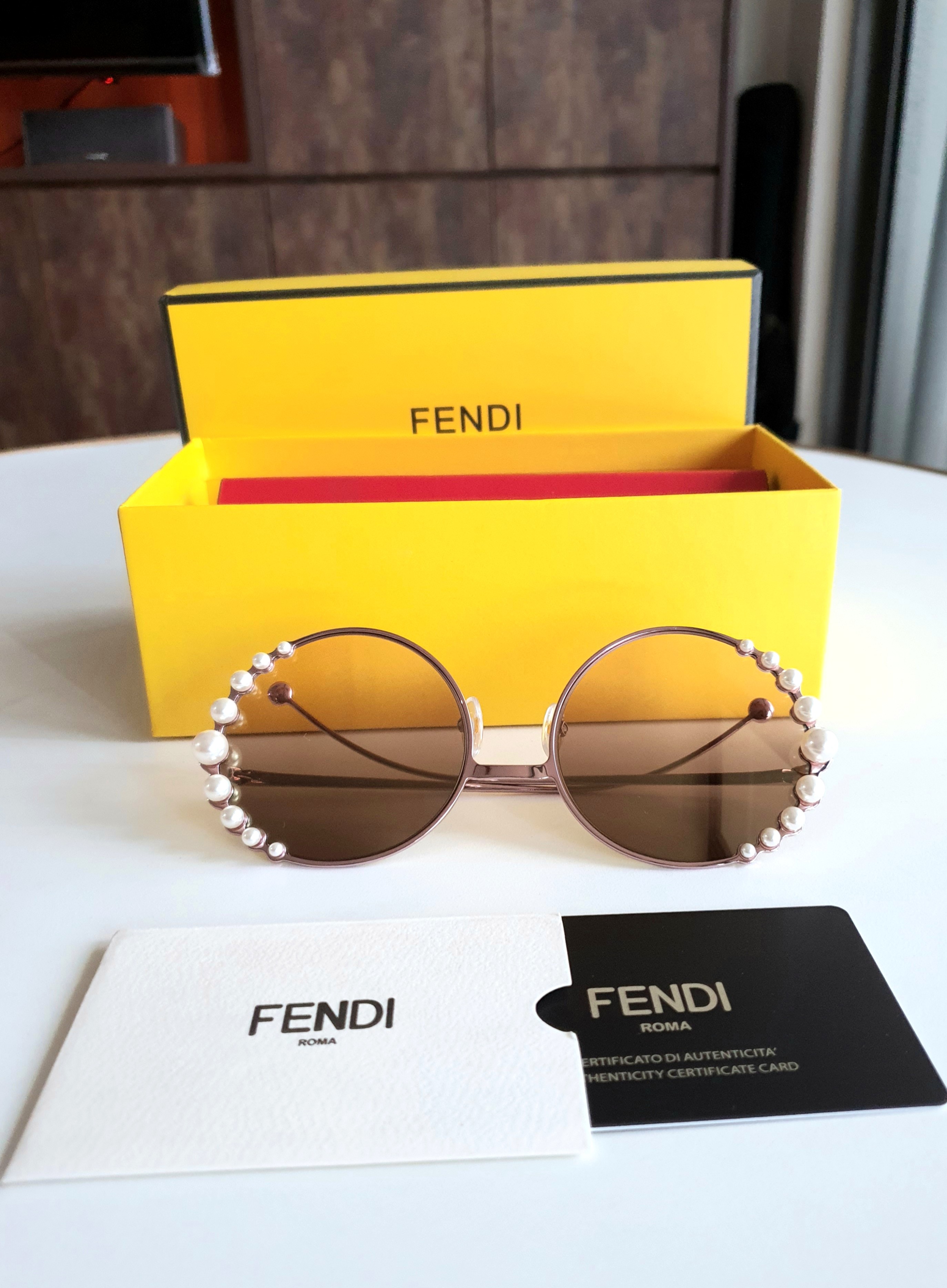 Fendi round pearl sunglasses cheap