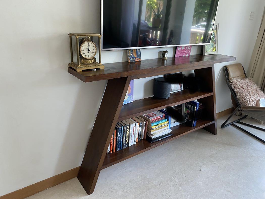 Book shelf / side table solid jarrah wood, Furniture & Home Living