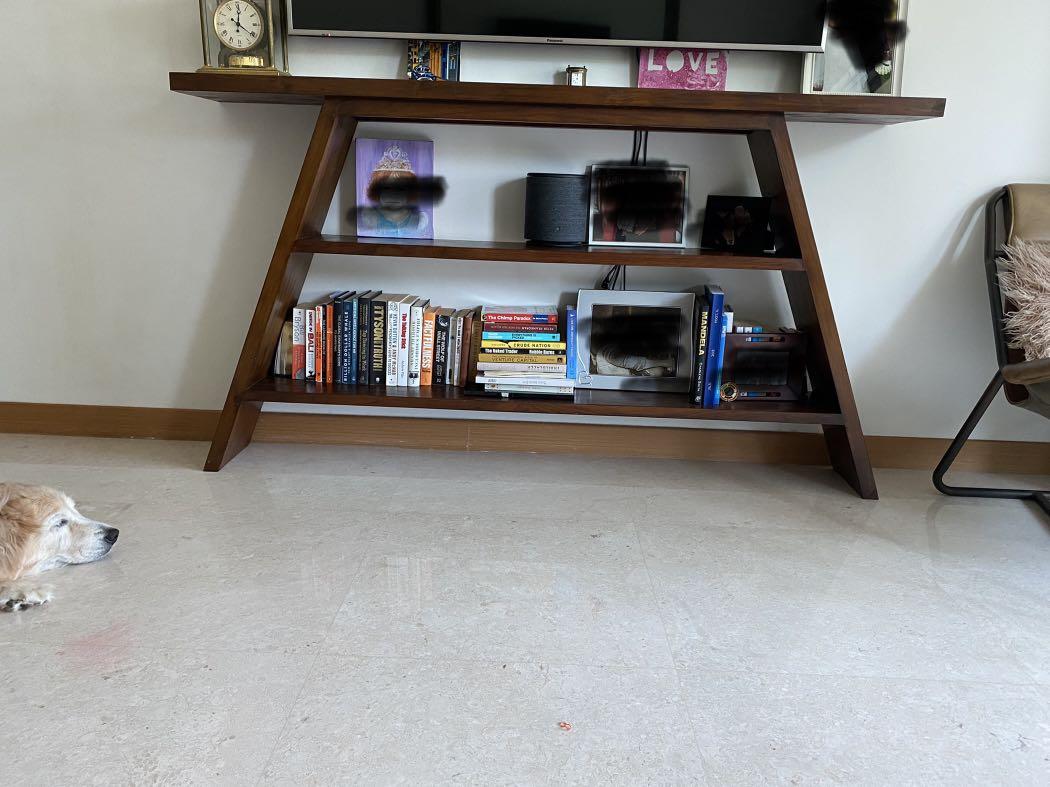 Book shelf / side table solid jarrah wood, Furniture & Home Living