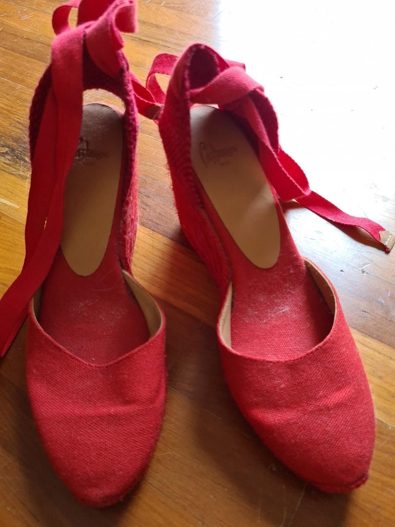 SALE Castaner Espadrilles Red Canvas Wedges