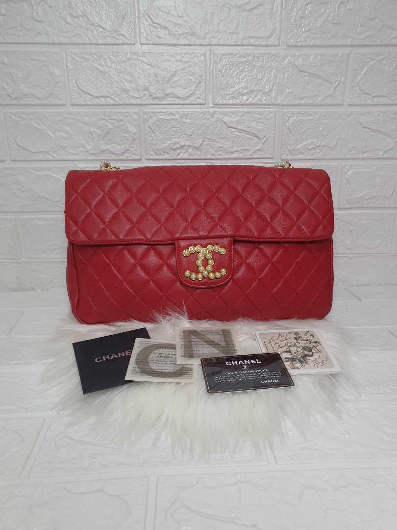 Chanel red sling bag sales
