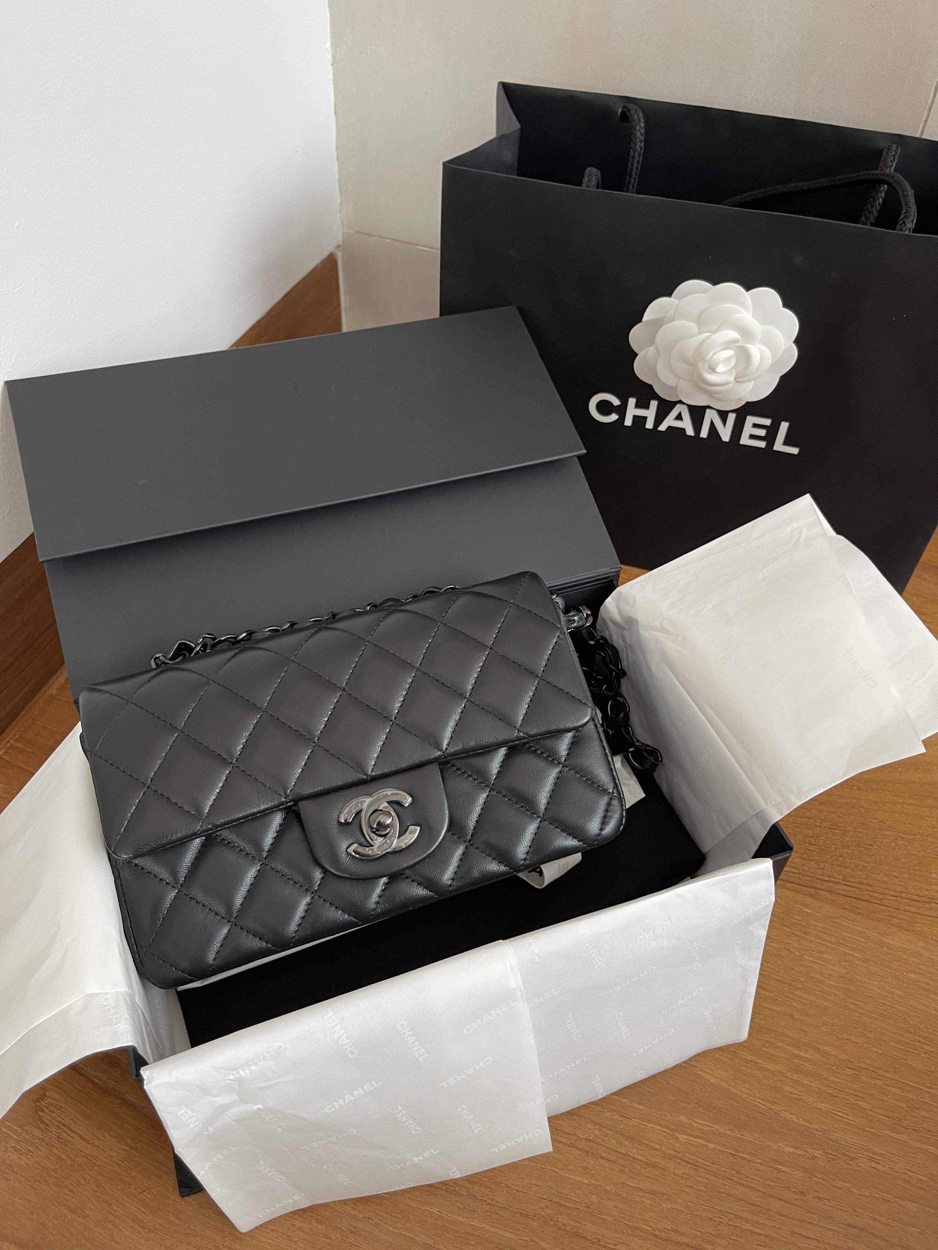 Chanel So Black-All Black Mini Rectangular 100% Authentic Only