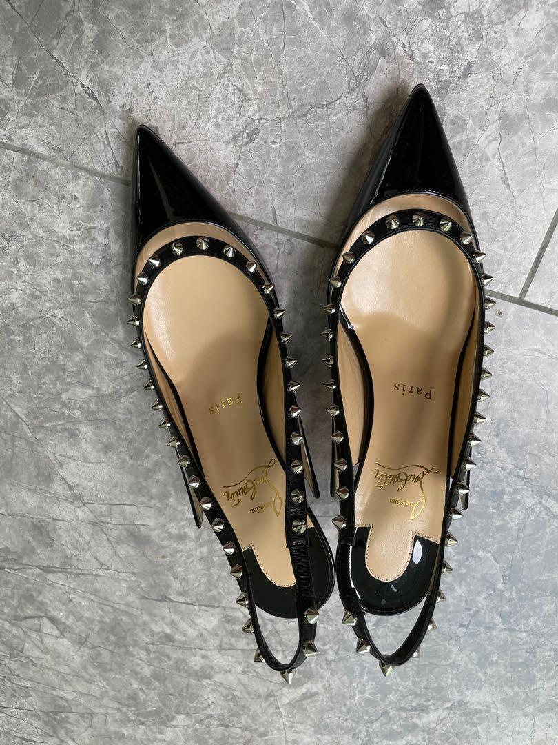 Christian louboutin black new arrivals spike heels