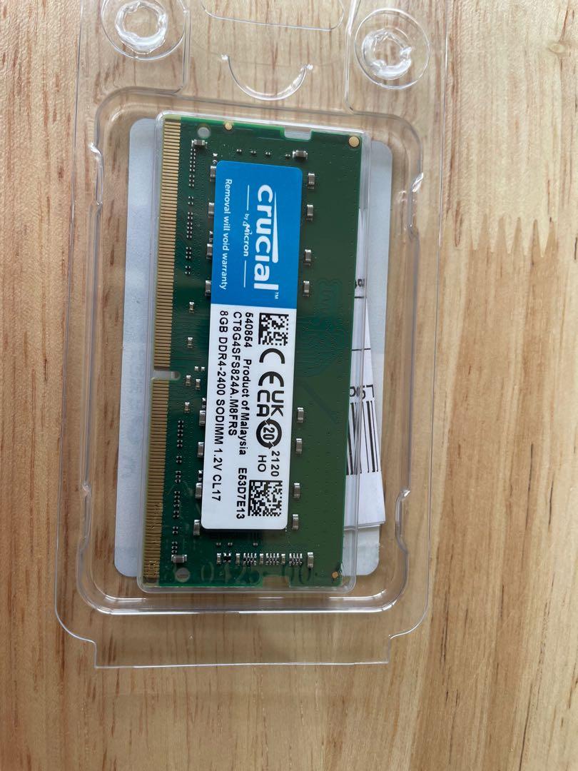 Crucial 8GB DDR4-2400 SODIMM 1.2V CL17, Computers & Tech, Parts &  Accessories, Computer Parts on Carousell