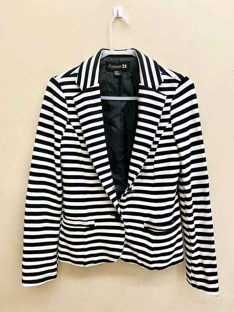 Black and white 2025 striped blazer forever 21