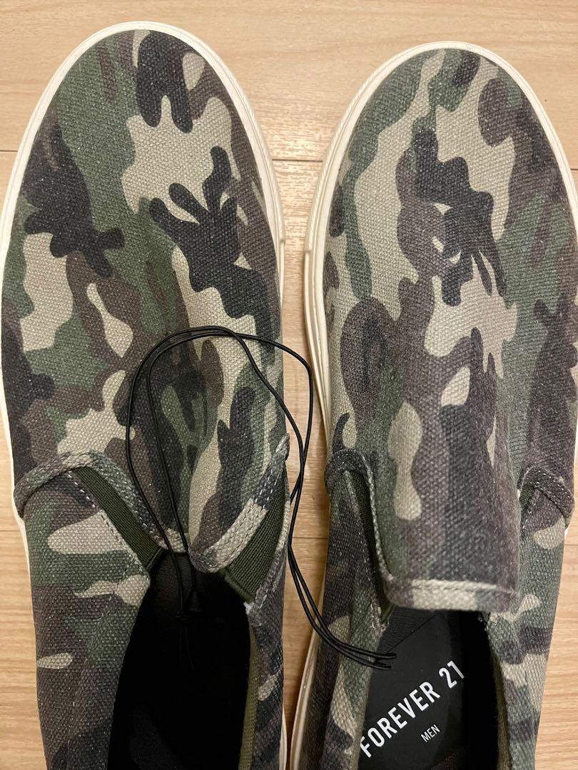 Forever 21 Camo Camouflage Slip on Canvas Upper Mens Shoes Sz 9 US Men s Fashion Footwear Sneakers on Carousell