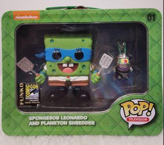 Funko Pop Spongebob Leonardo And Plankton Shredder