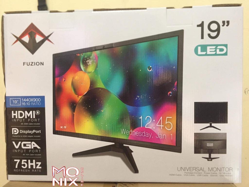 Fuzion 19inch FWC-19SPM 75Hz LED Monitor |w/built-in (Webcam,Speaker