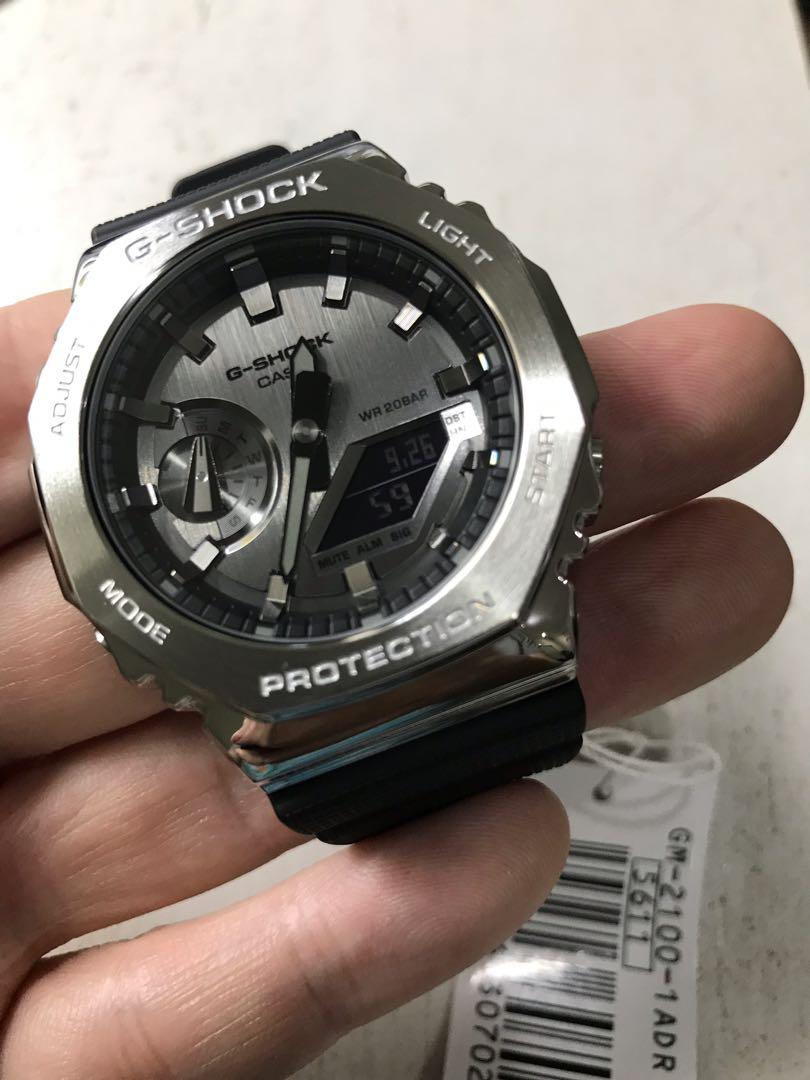 Gshock Casioak Steel GM2100-1A (Category: Men's Watches) located in Manila. Submitted by seikowatchfactory (Listing ID 1115839273, Image 3). Description: Contact: +639178302158 sms/viber/whatsapp/wechat/telegram Brand New in Box Authentic Gshock 10/10 Model: GM2100-1A Price: 9500 pesos Specifications: Size of Case: 49.3 x 44.4 x 11.8mm Total Weight: 72g Case / bezel material: Resin / Stainless steel Resin Band Neobrite Shock Resistant Mineral Gla