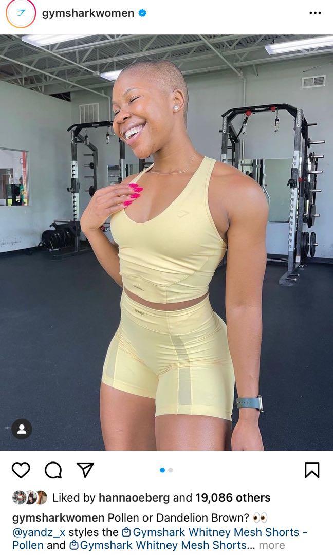 Gymshark x Whitney Simmons v3 Crop Tank & Mesh Shorts in Pollen , size S