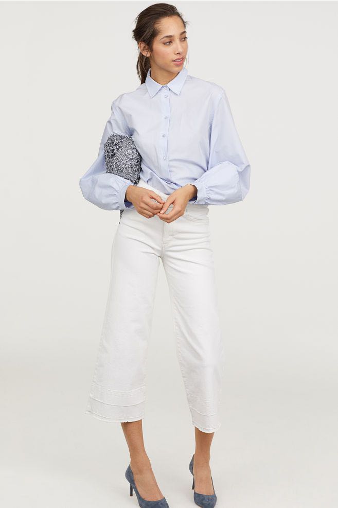 H&m white top culotte jeans