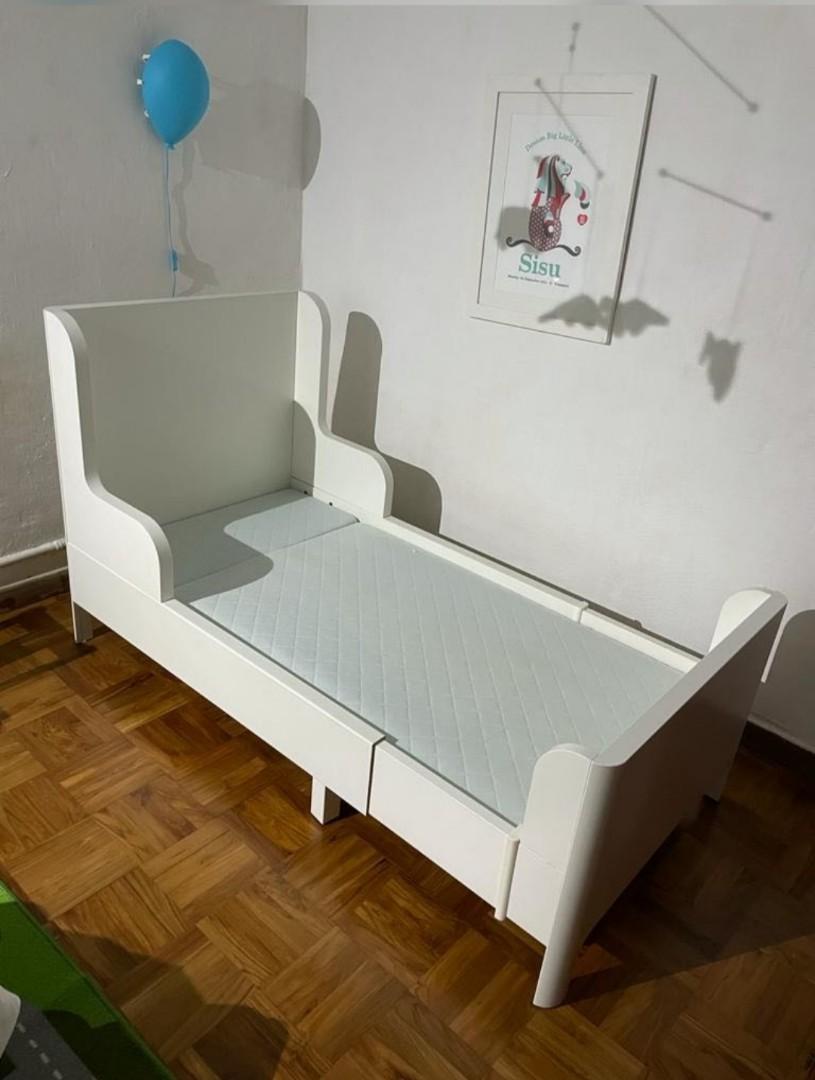 Ikea Busunge children's extendable bed with mattress, Babies & Kids