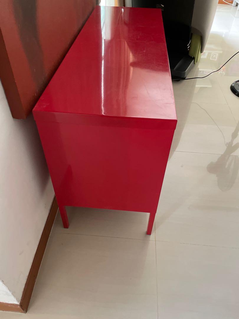 IKEA Red Metal TV Furniture & Home Living, Furniture, Shelves