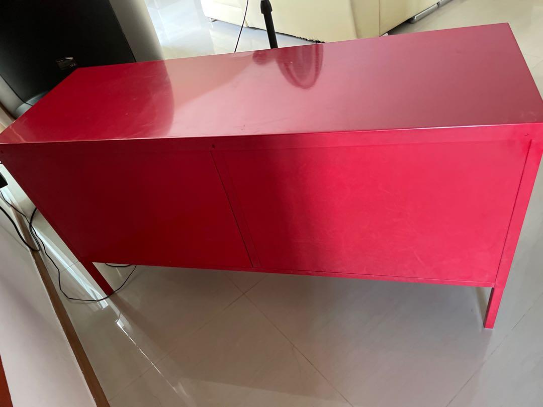 IKEA Red Metal TV Furniture & Home Living, Furniture, Shelves