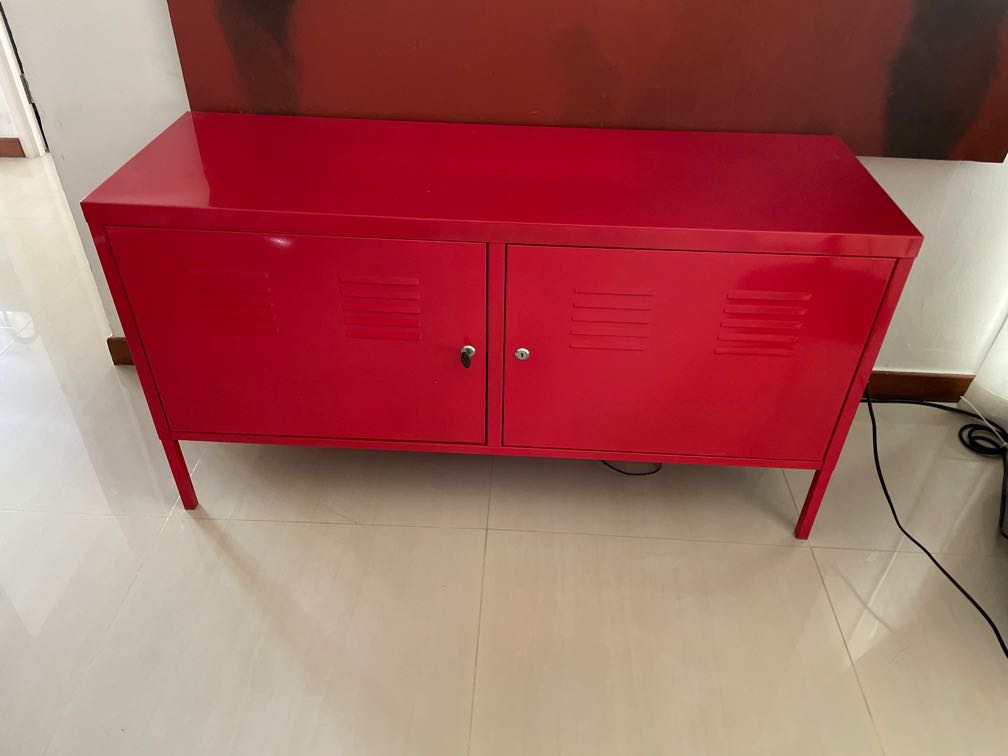 IKEA Red Metal TV Furniture & Home Living, Furniture, Shelves